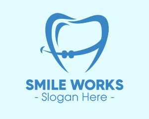 Orthodontist Dental Tooth Braces logo design