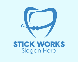 Orthodontist Dental Tooth Braces logo design