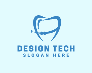 Orthodontist Dental Tooth Braces logo design