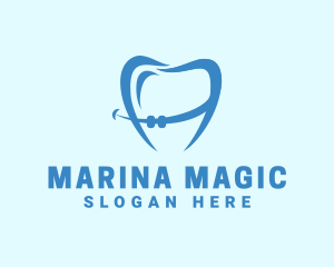 Orthodontist Dental Tooth Braces logo design