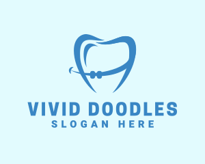 Orthodontist Dental Tooth Braces logo design