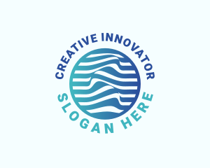 Blue Innovation Wave logo design