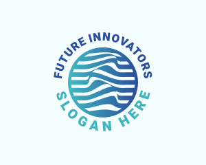 Blue Innovation Wave logo design