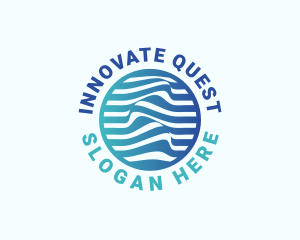 Blue Innovation Wave logo design