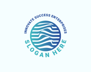 Blue Innovation Wave logo design