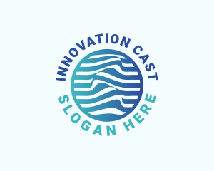 Blue Innovation Wave logo design