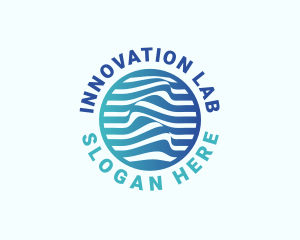 Blue Innovation Wave logo design