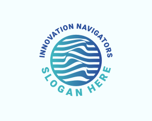 Blue Innovation Wave logo design