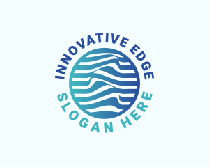 Blue Innovation Wave logo design