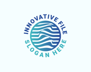 Blue Innovation Wave logo design