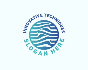 Blue Innovation Wave logo design