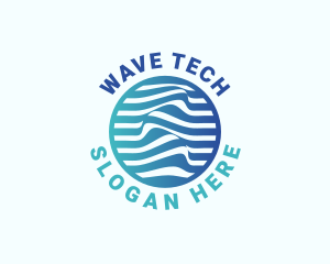 Blue Innovation Wave logo design