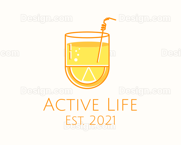 Lemon Orange Juice Drink Logo