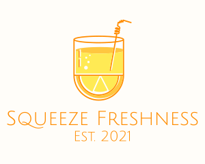 Lemon Orange Juice Drink logo design