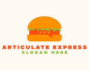 Hamburger Food Chat  logo design