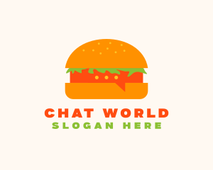 Hamburger Food Chat  logo design