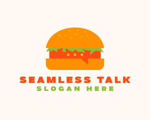 Hamburger Food Chat  logo design