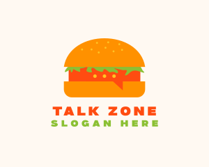 Hamburger Food Chat  logo design