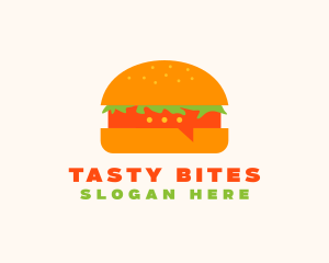 Hamburger Food Chat  logo design