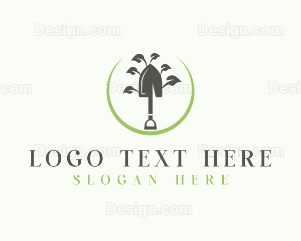 Landscaping Shovel Tool Logo