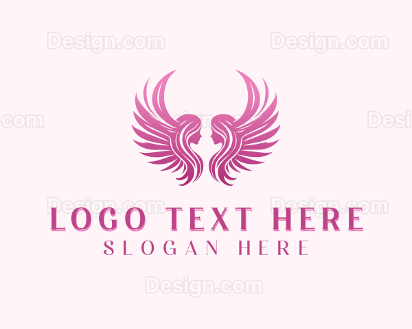 Angel Wings Woman Logo