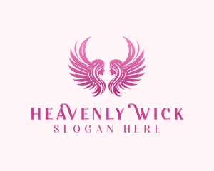 Angel Wings Woman logo design