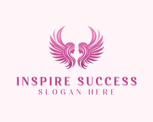 Angel Wings Woman logo design