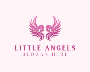 Angel Wings Woman logo design