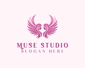 Angel Wings Woman logo design