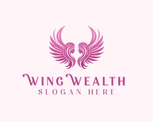 Angel Wings Woman logo design