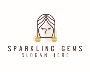 Woman Fashion Earrings logo design