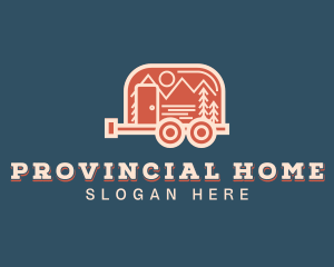 Recreational Vehicle Forest Camping logo design