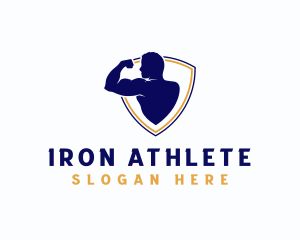 Strong Human Bicep logo design