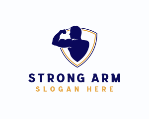 Strong Human Bicep logo design