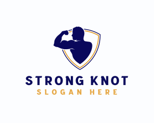 Strong Human Bicep logo design