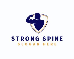 Strong Human Bicep logo design