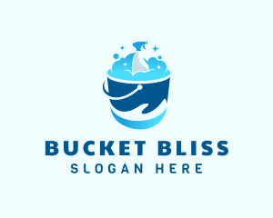 Cleaning Bucket Spray logo design