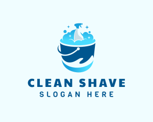 Cleaning Bucket Spray logo design