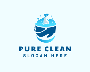 Cleaning Bucket Spray logo design