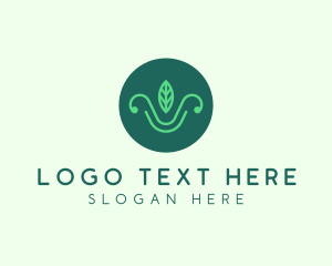 Green Organic Eco Leaf logo