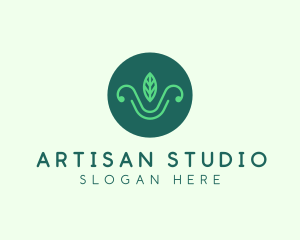 Green Organic Eco Leaf logo design