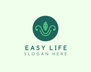 Green Organic Eco Leaf logo design