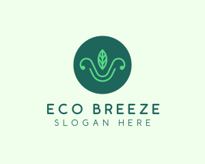 Green Organic Eco Leaf logo design