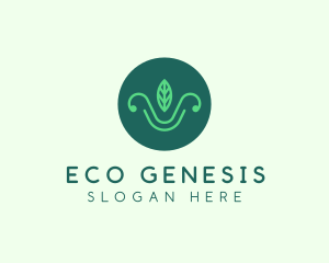 Green Organic Eco Leaf logo design