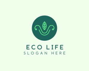 Green Organic Eco Leaf logo design