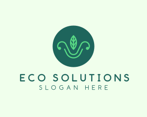 Green Organic Eco Leaf logo design