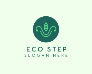 Green Organic Eco Leaf logo design