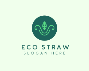 Green Organic Eco Leaf logo design