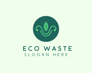 Green Organic Eco Leaf logo design