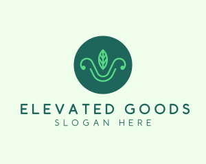 Green Organic Eco Leaf logo design